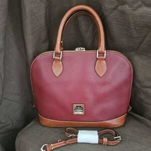Dooney & Bourke Burgundy and Brown Satchel